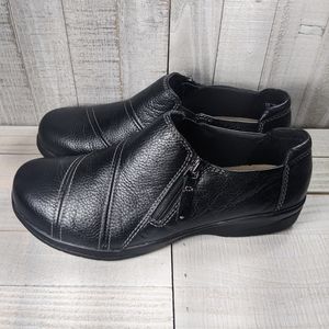 Clarks Cheyn Clay Black Leather Casual Women's 7